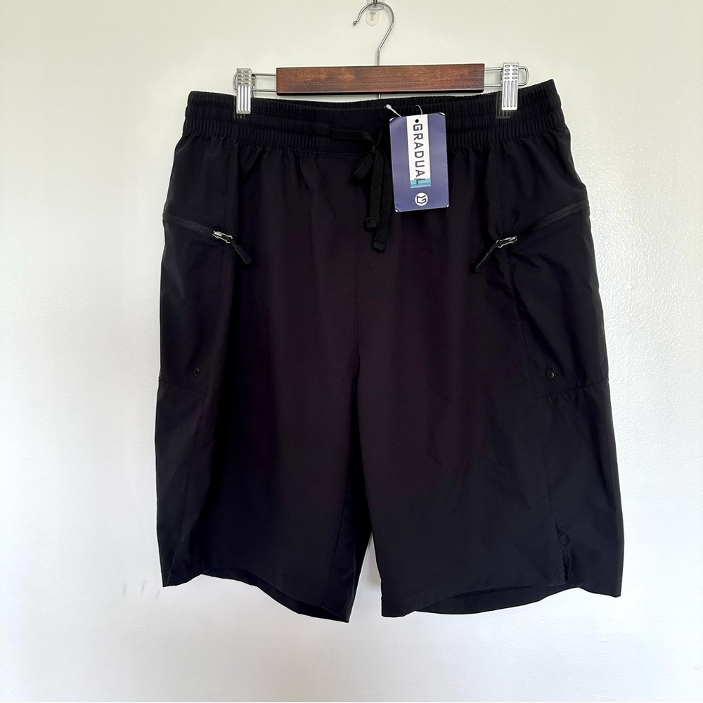 NWT Gradual Men’s Athletic Black Running Shorts Size XL